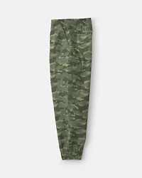 Boys Camo Cargo Joggers - Olive Green