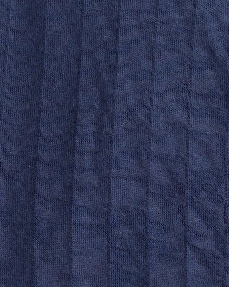 Baby Boy 3-Piece Bicycle Quilted Jacket Outfit Set - Navy