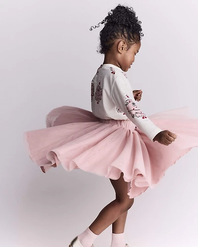 Toddler Girl Avenue Twirl™ Midi with Tulle - Light Pink