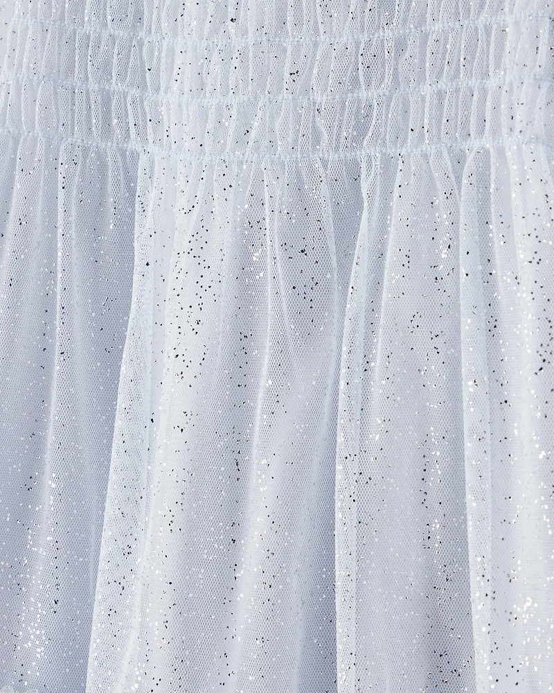 Toddler Girl Short-Sleeve Tulle Occasion Dress - Blue