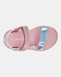 Toddler Light Up Metallic Sandals - Pink/Blue