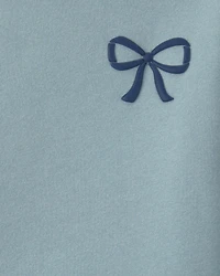 Girls 2-Piece Bow Fleece Pullover & Pant Set - Blue