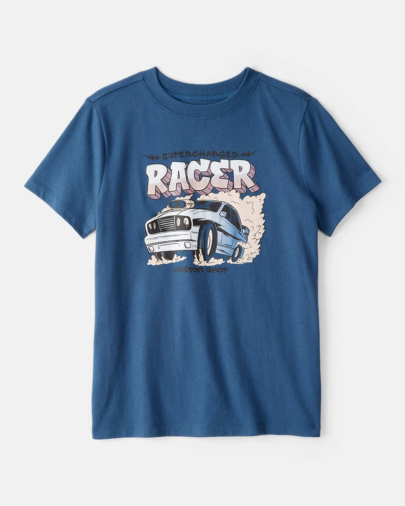 Boys Race Car Short-Sleeve Graphic Tee - Blue