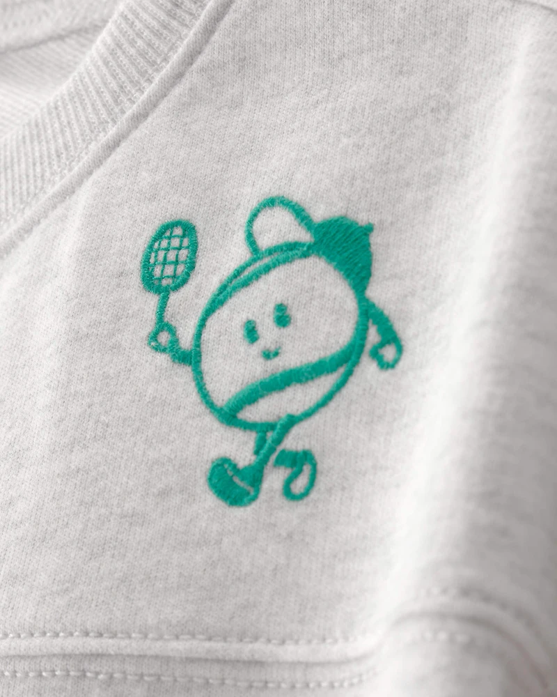 Toddler Boy 2-Piece Pickleball Top & Short Set - Grey