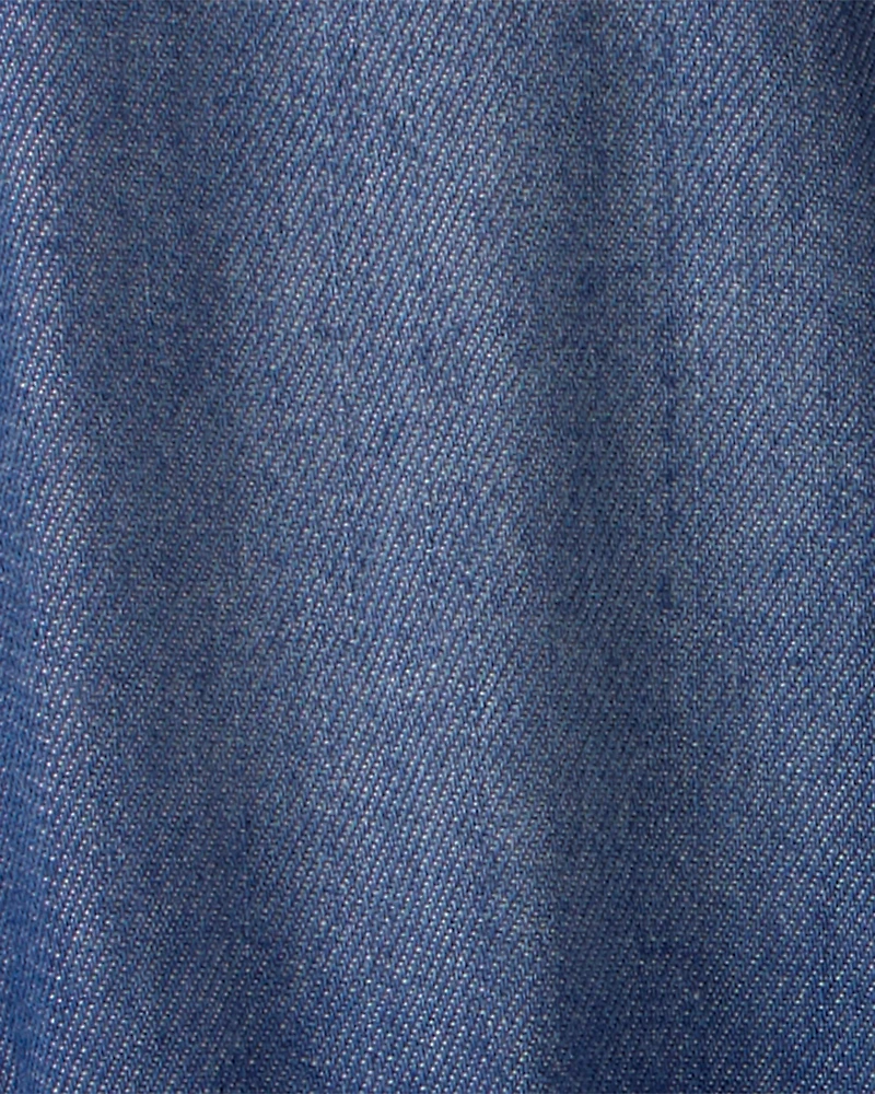 Toddler Girl Denim Button-Up Dress - Dark Wash