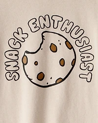 Toddler Boy Snack Enthusiast Long-Sleeve Graphic Tee - Tan