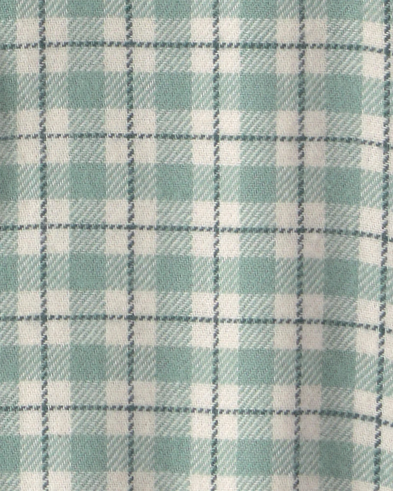 Baby Boy 2-Piece Plaid Flannel Long-Sleeve Top & Pant Set - Green/Indigo