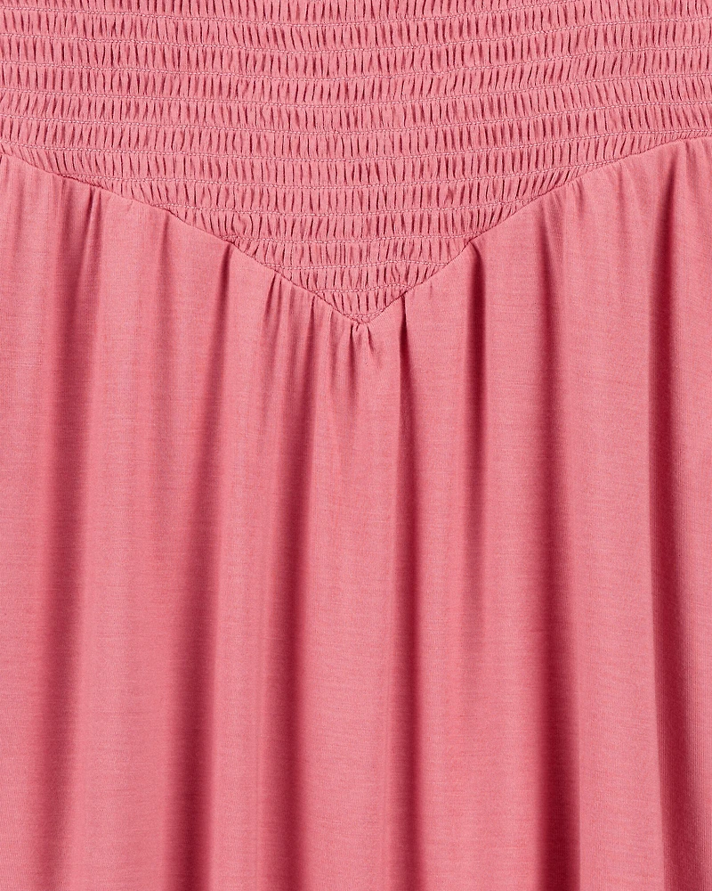 Kid Smocked Tank Dress - Pink