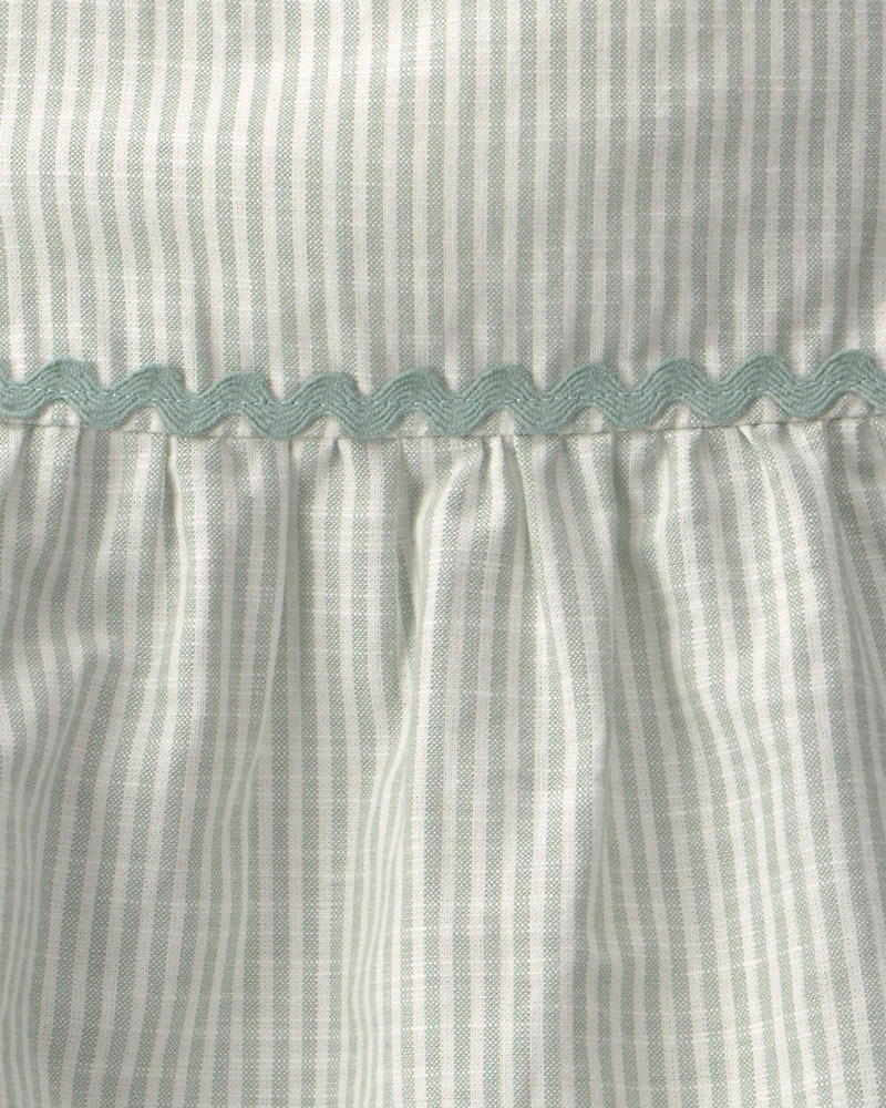 Toddler Girl 2-Piece Striped Tank Top & Pant Set - Green