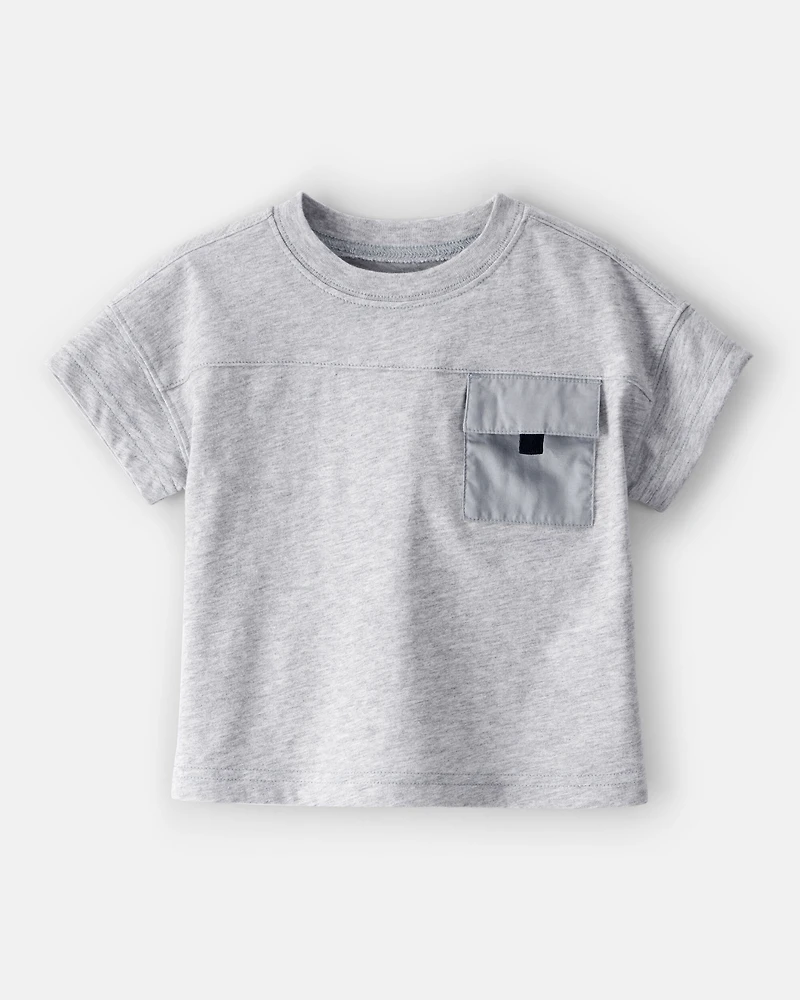 Baby Boy Short-Sleeve Pocket Tee - Grey