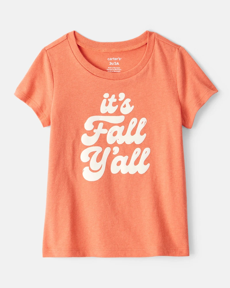 Toddler It's Fall Y'all Short-Sleeve Graphic Tee - Orange