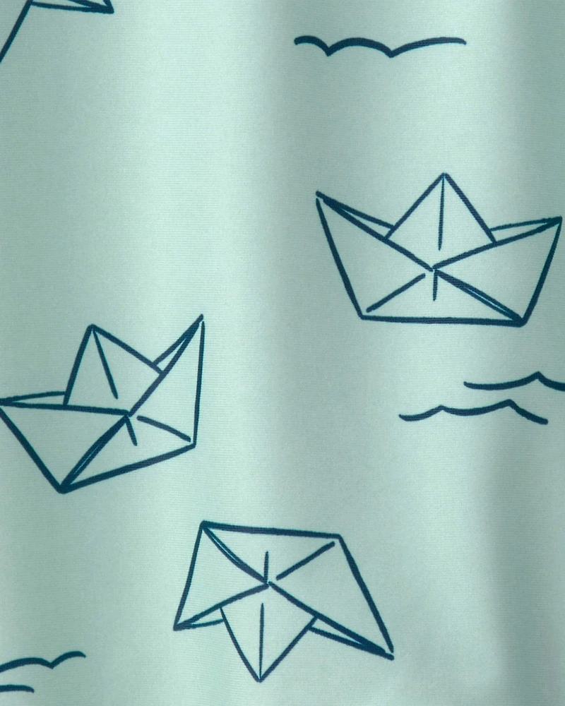 Baby Boy Boat Long-Sleeve Rashguard - Turquoise