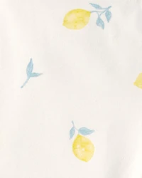 Toddler Girl Lemon Bike Shorts - Cream
