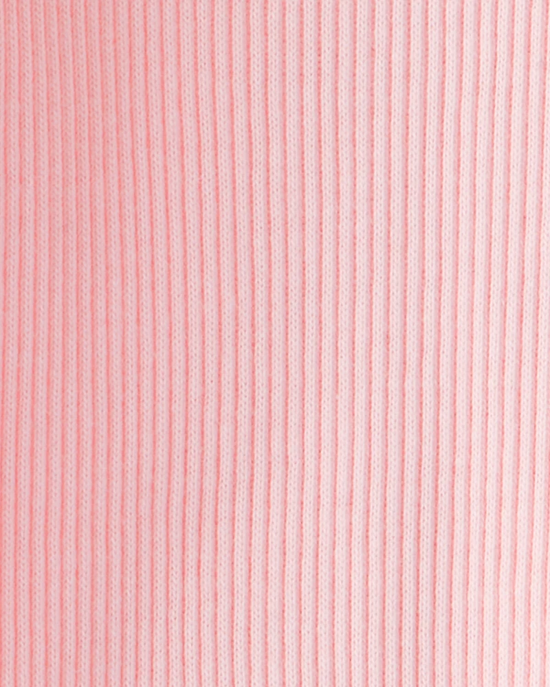 Baby Girl Cotton Long-Sleeve Henley Top - Pink