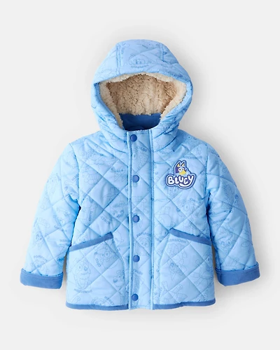 Toddler Boy Bluey™ Hooded Heavyweight Winter Jacket - Blue
