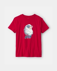 Kid Fourth Of July Eagle Graphic Tee - Red