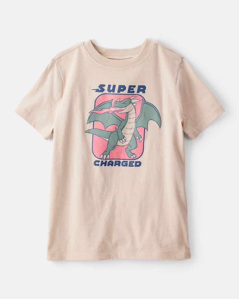 Kid Dragon Short-Sleeve Graphic Tee - Brown