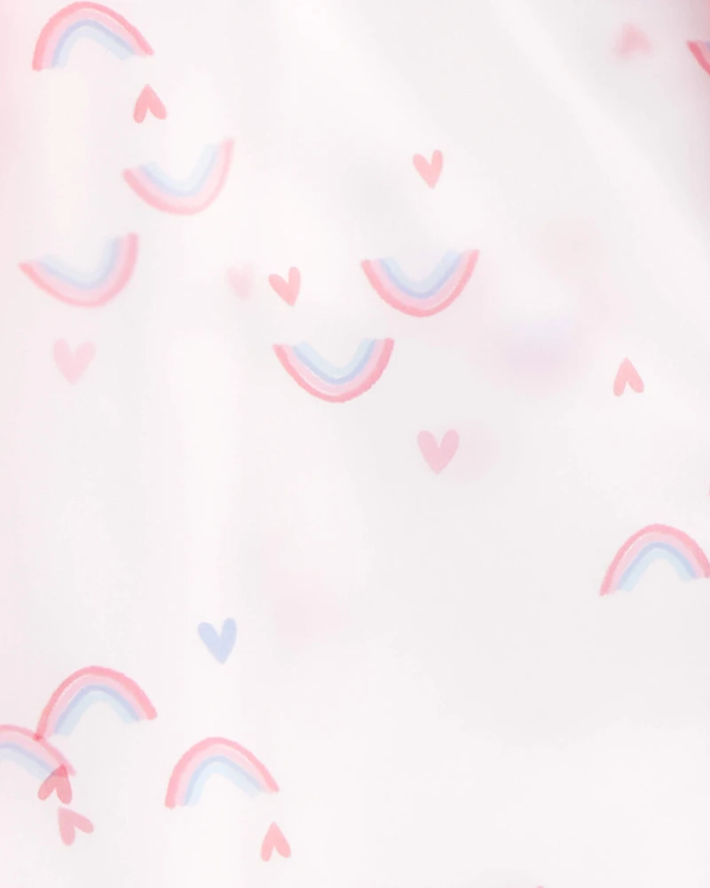 Toddler Girl Rainbow Translucent Rain Jacket - Pink