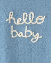 Baby Boy 2-Piece 'Hello Baby' Long-Sleeve Top & Pant Set - Blue