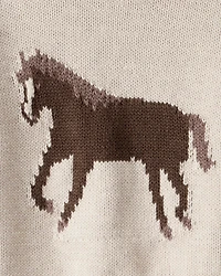 Baby Organic Cotton Horse Sweater Knit Pullover