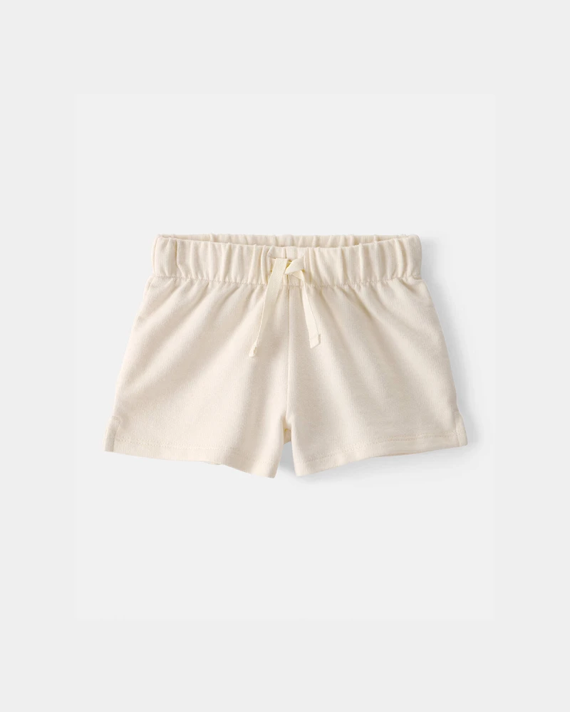 Baby Girl French Terry Shorts - Cream