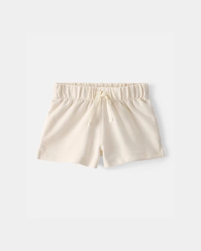 Baby Girl French Terry Shorts - Cream
