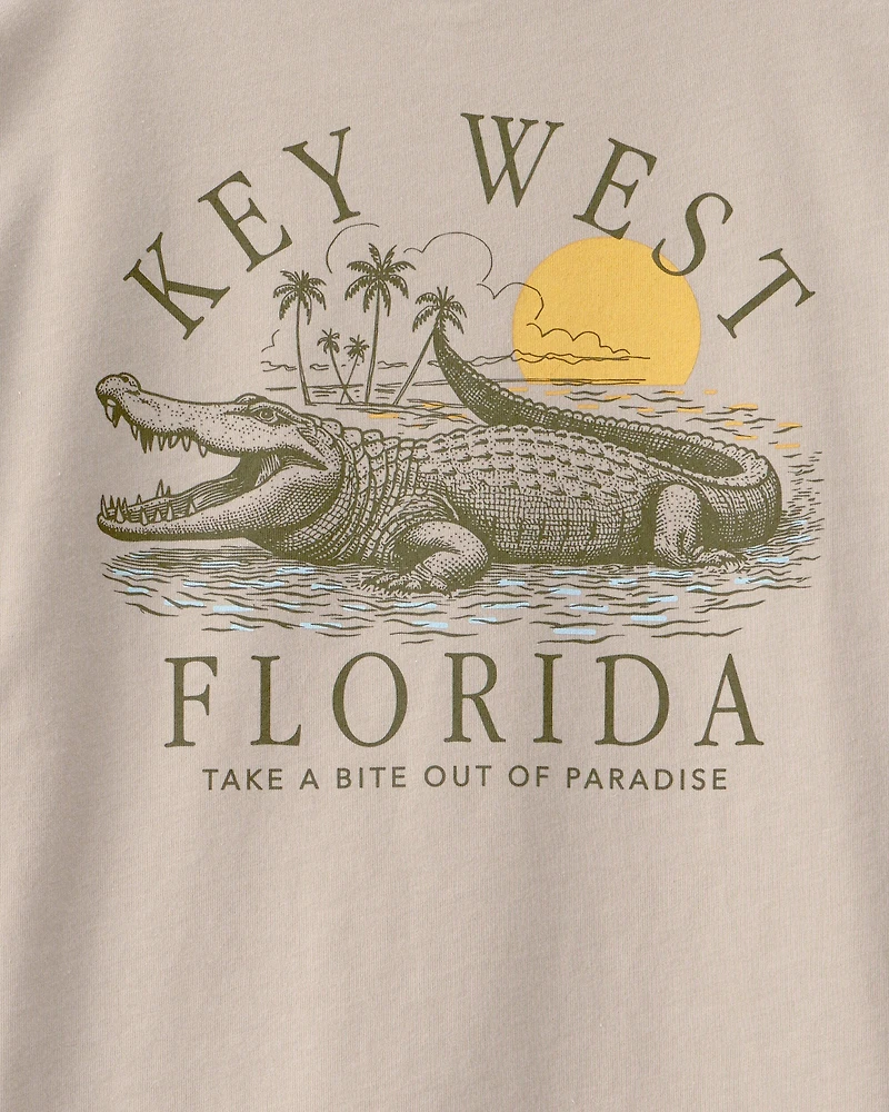 Boys Key West Graphic Tee - Beige