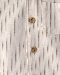 Baby Boy 2-Piece Striped Top & Short Set - Tan