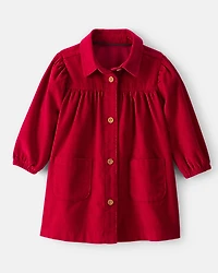Baby Girl Corduroy Long-Sleeve Dress - Red