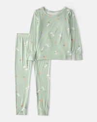 Toddler Easter Bunny PurelySoft 2-Piece Pajama Set - Green