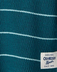 Baby Striped Long-Sleeve Hooded Top - Blue