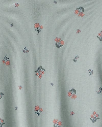 Toddler Girl 2-Piece Floral Cotton Long-Sleeve Tee & Pant Set - Green