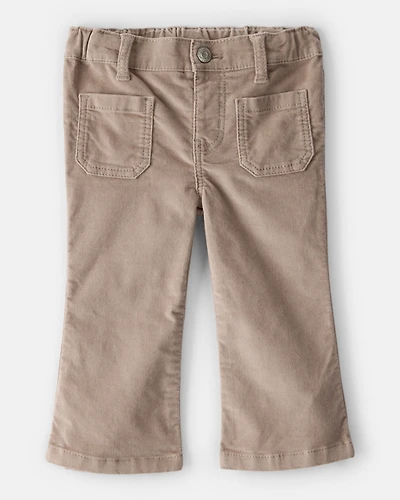 Baby Girl Velvet Flare Pants - Brown