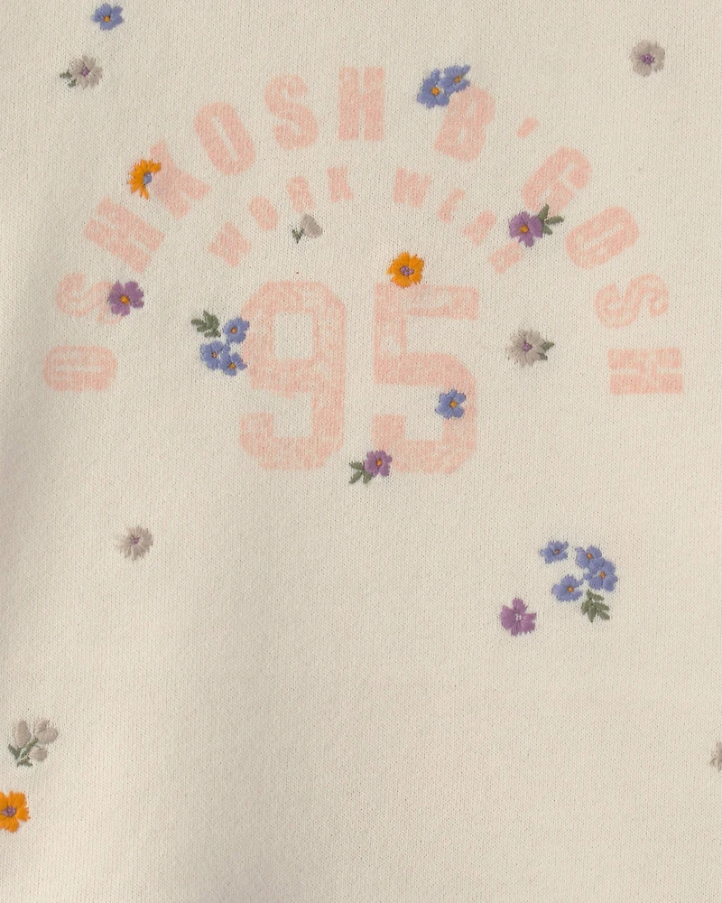 Toddler Girl 'OshKosh' French Terry Pullover Sweatshirt - Cream