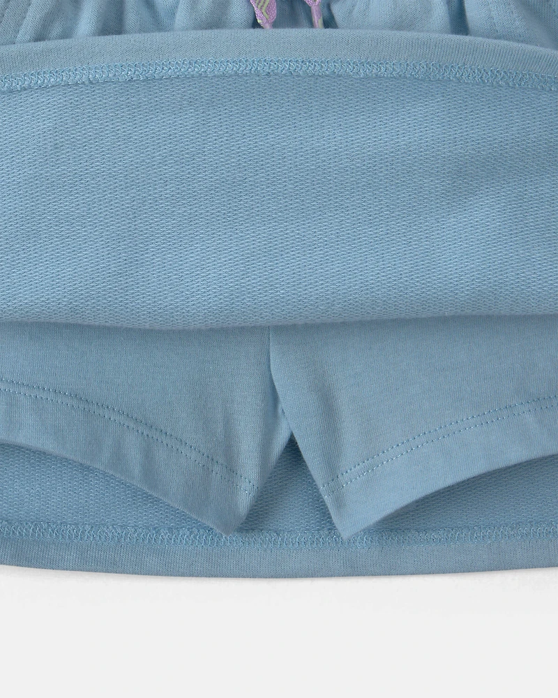 Toddler Girl French Terry Skort - Blue