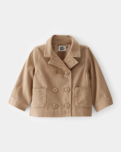 Baby Twill Button-Down Jacket - Taupe