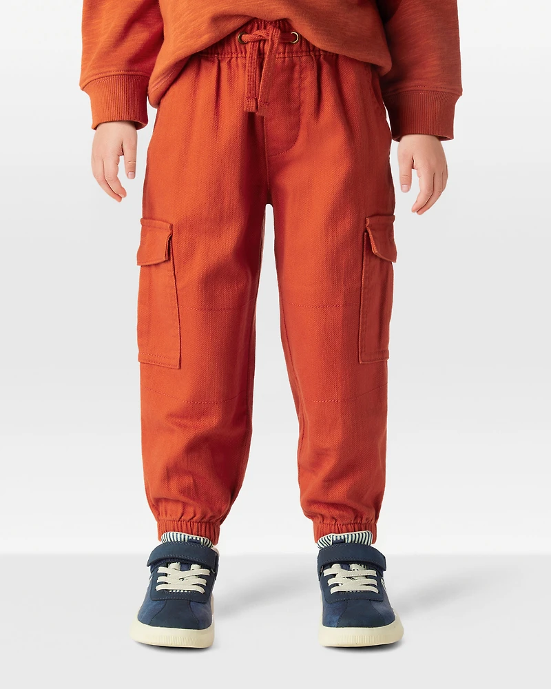 Toddler Boy Cotton Fashion Cargo Pants - Orange