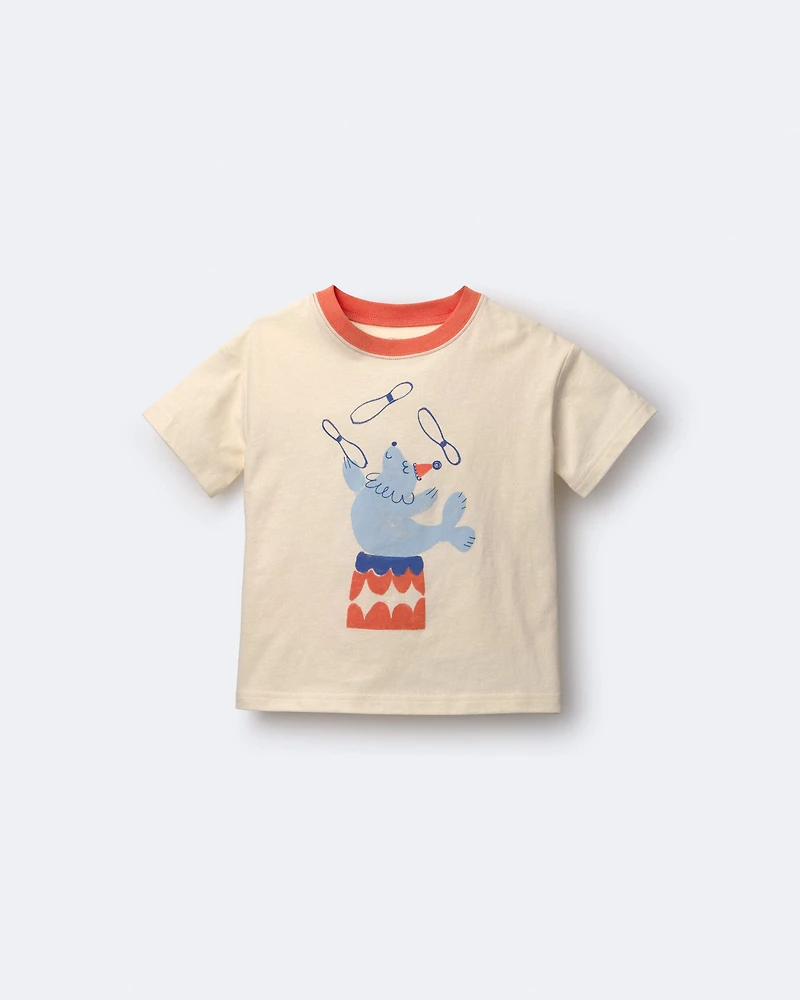 Toddler Juggling Relaxed Graphic Tee - Cream