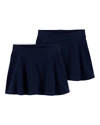 Toddler 2-Pack Ponte Knit Uniform Skirts - Navy
