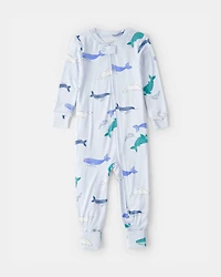 Baby Whale PurelySoft Snug Fit 1-Piece Pajama - Blue