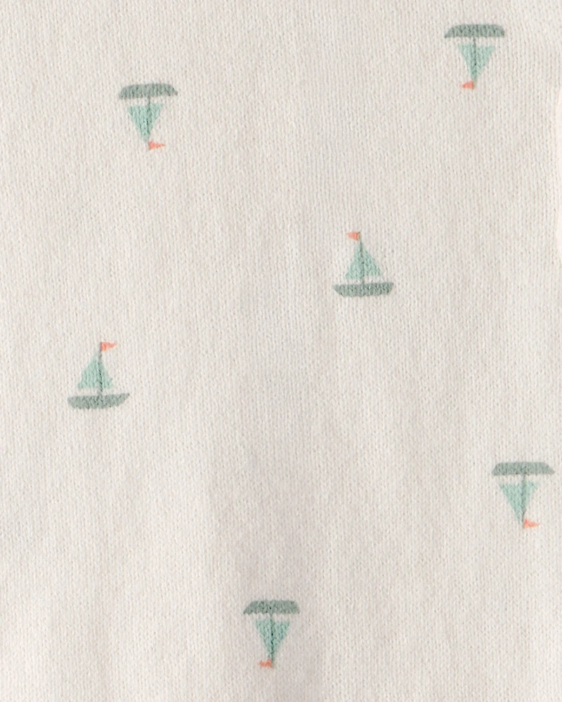 Baby 2-Piece Sailboat Sweater Top & Short Set - Ivory