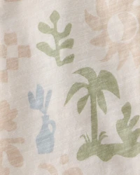 Toddler Boy 2-Piece Palm Tree Tropical Top & Short Set - Cream