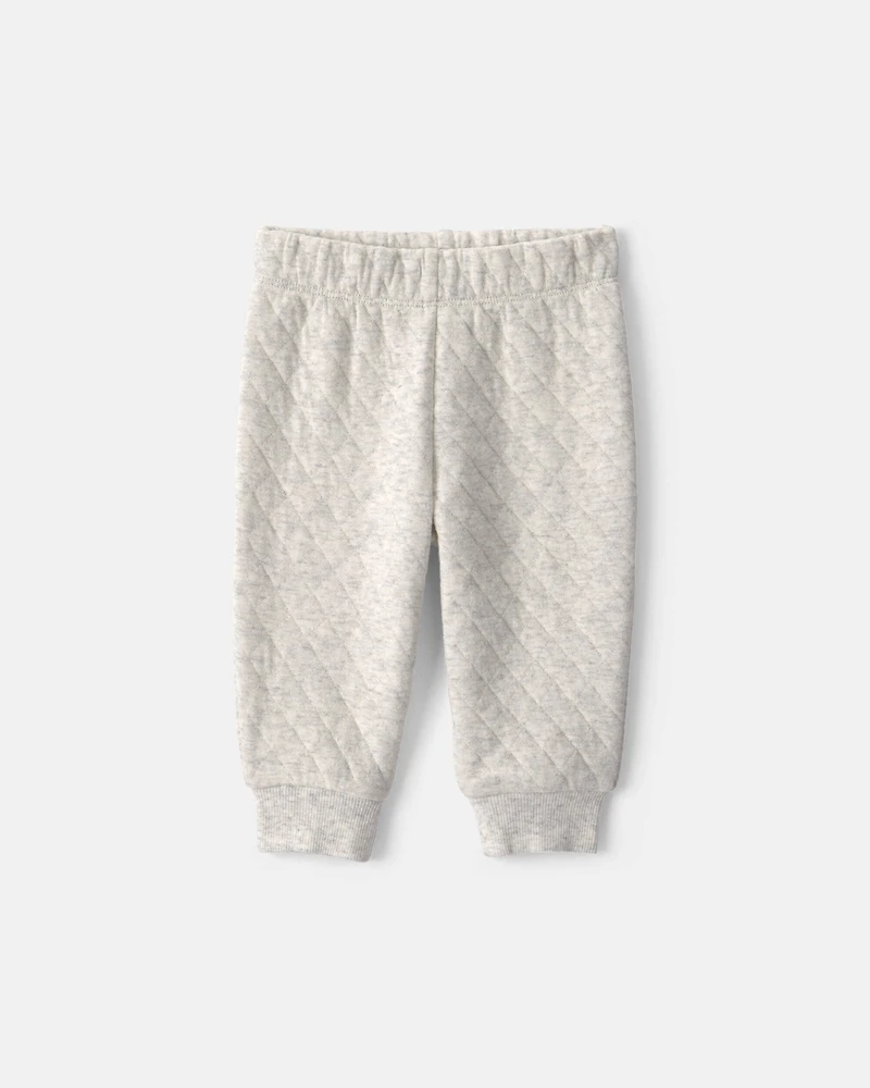 Baby Boy 3-Piece Varsity Quilted Layering Set - Grey/Blue
