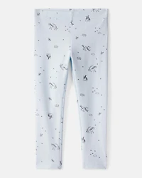 Toddler Girl 2-Piece Unicorn Top & Cotton Leggings Set - Blue