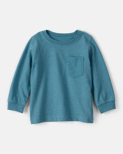 Baby Boy Long-Sleeve Pocket Tee - Teal