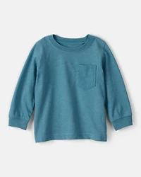 Baby Boy Long-Sleeve Pocket Tee - Teal