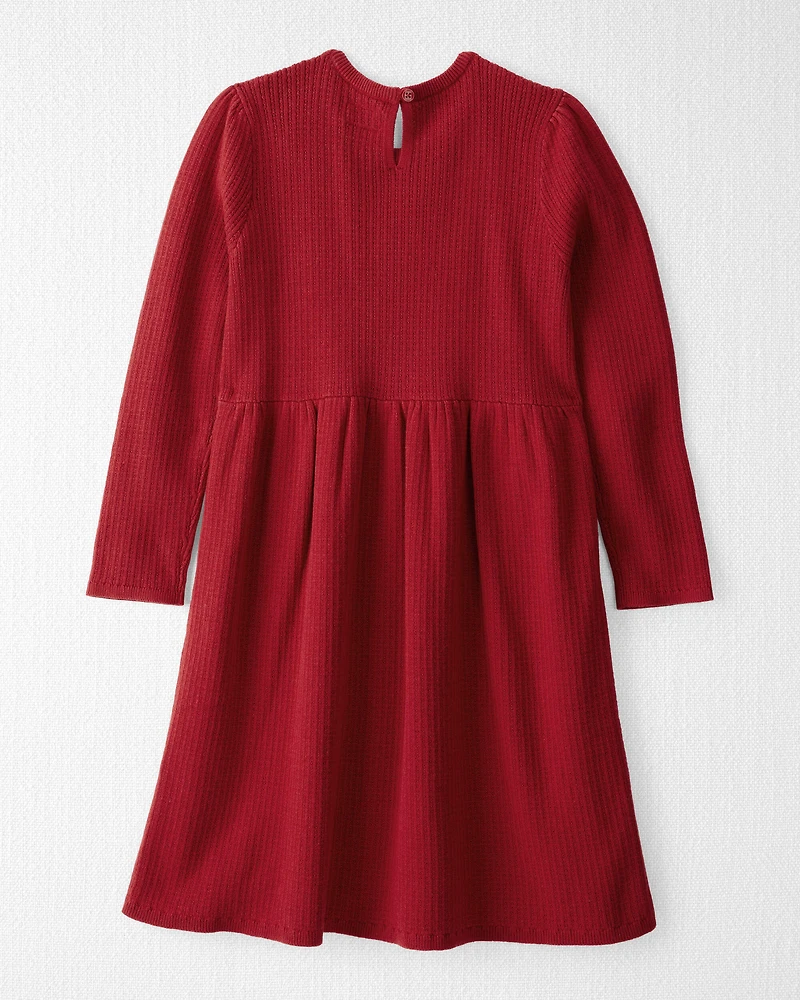 Girls Organic Cotton Sweater Knit Dress
