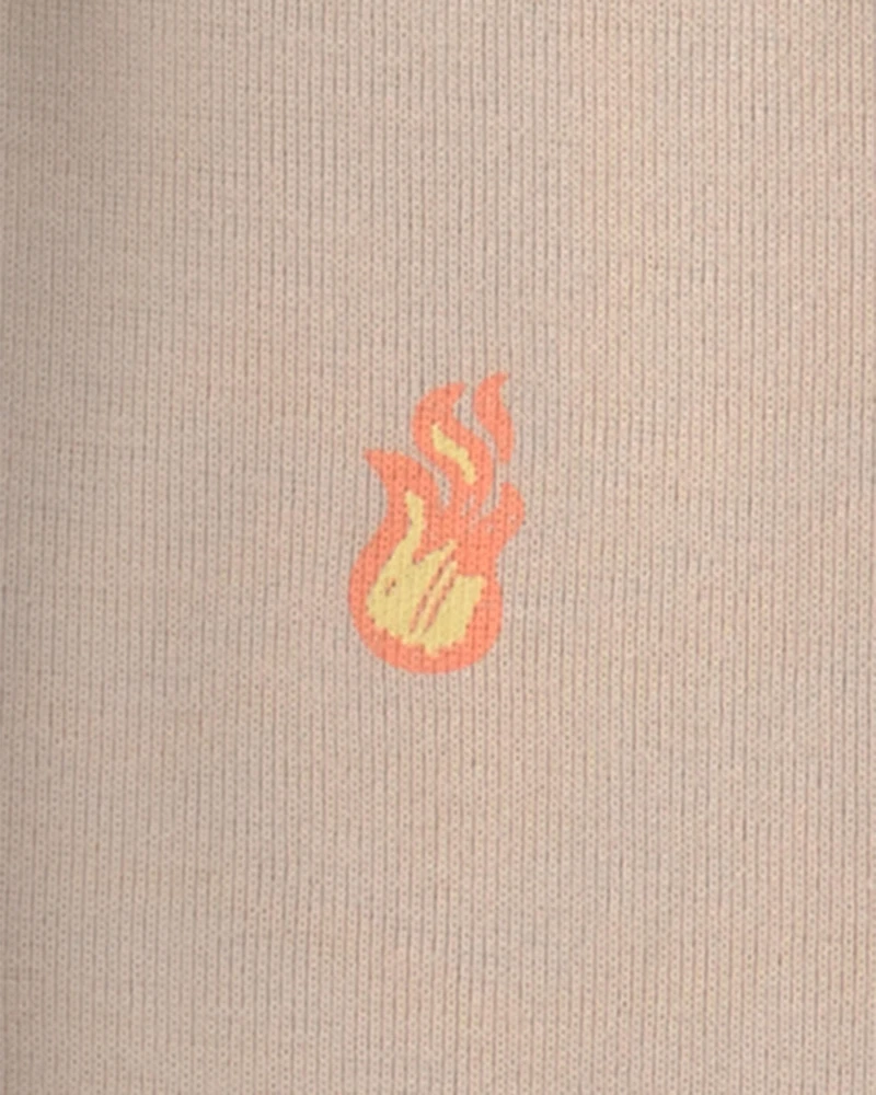 Boys Hot Sauce 100% Cotton Snug Fit 4-Piece Pajama Set - Tan/Green