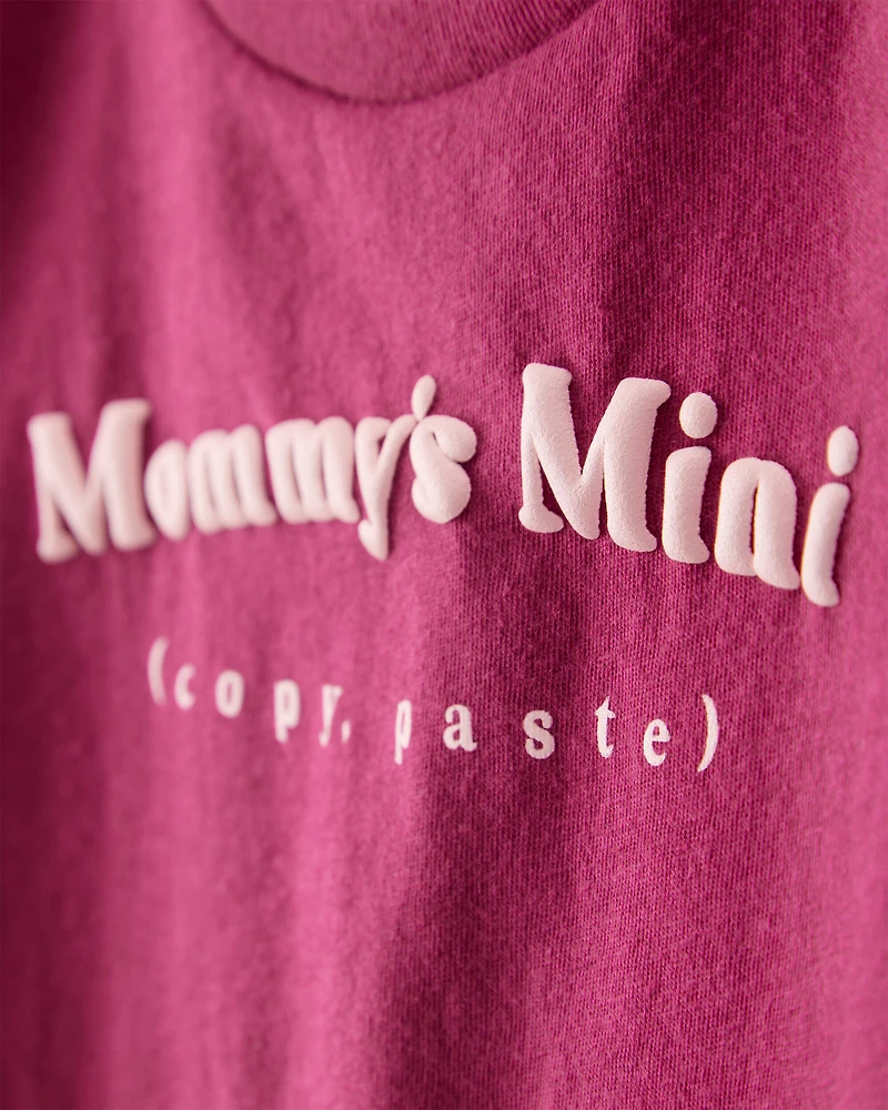 Toddler Girl Mommy's Mini Short-Sleeve Graphic Tee - Burgundy