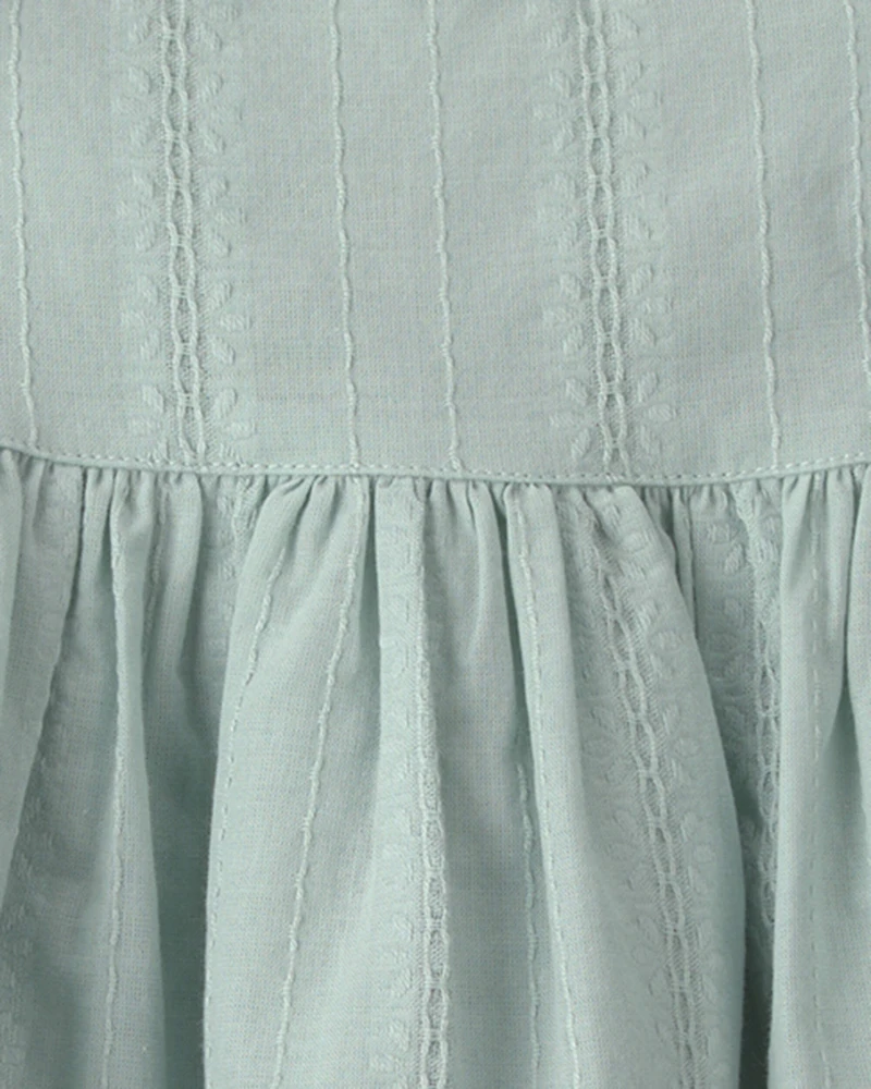 Baby Girl Ruffle-Sleeve Dress - Green